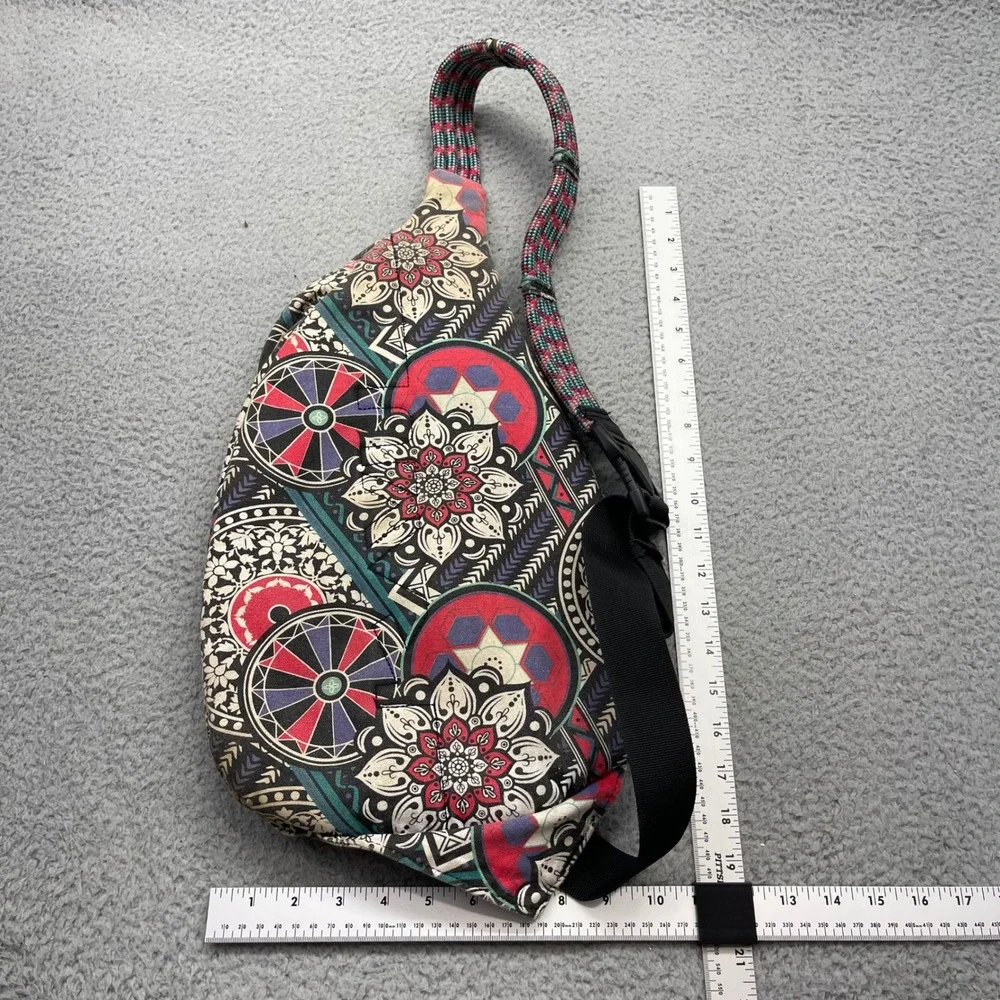 KAVU Rope Bag Crosssbody Multi-Color Mandala Canvas Sling Backpack Outdoor Pack